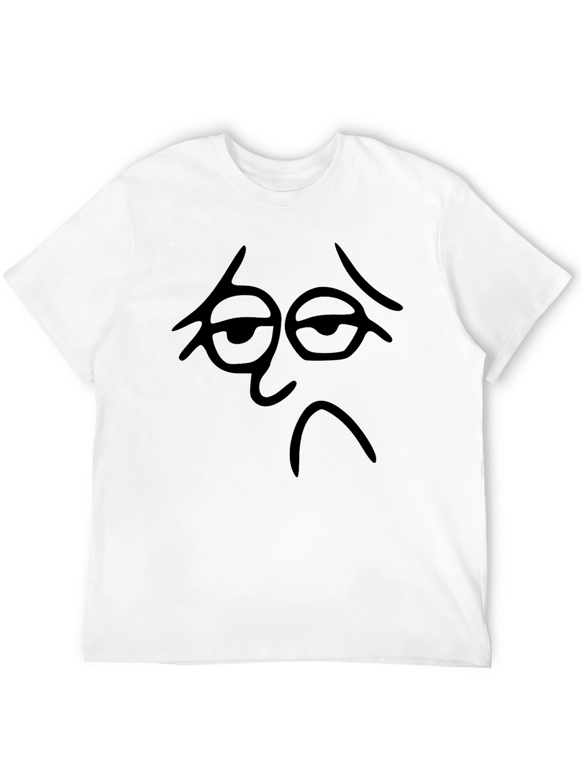 Sad Face Graphic Black T-Shirt - Casual Tee