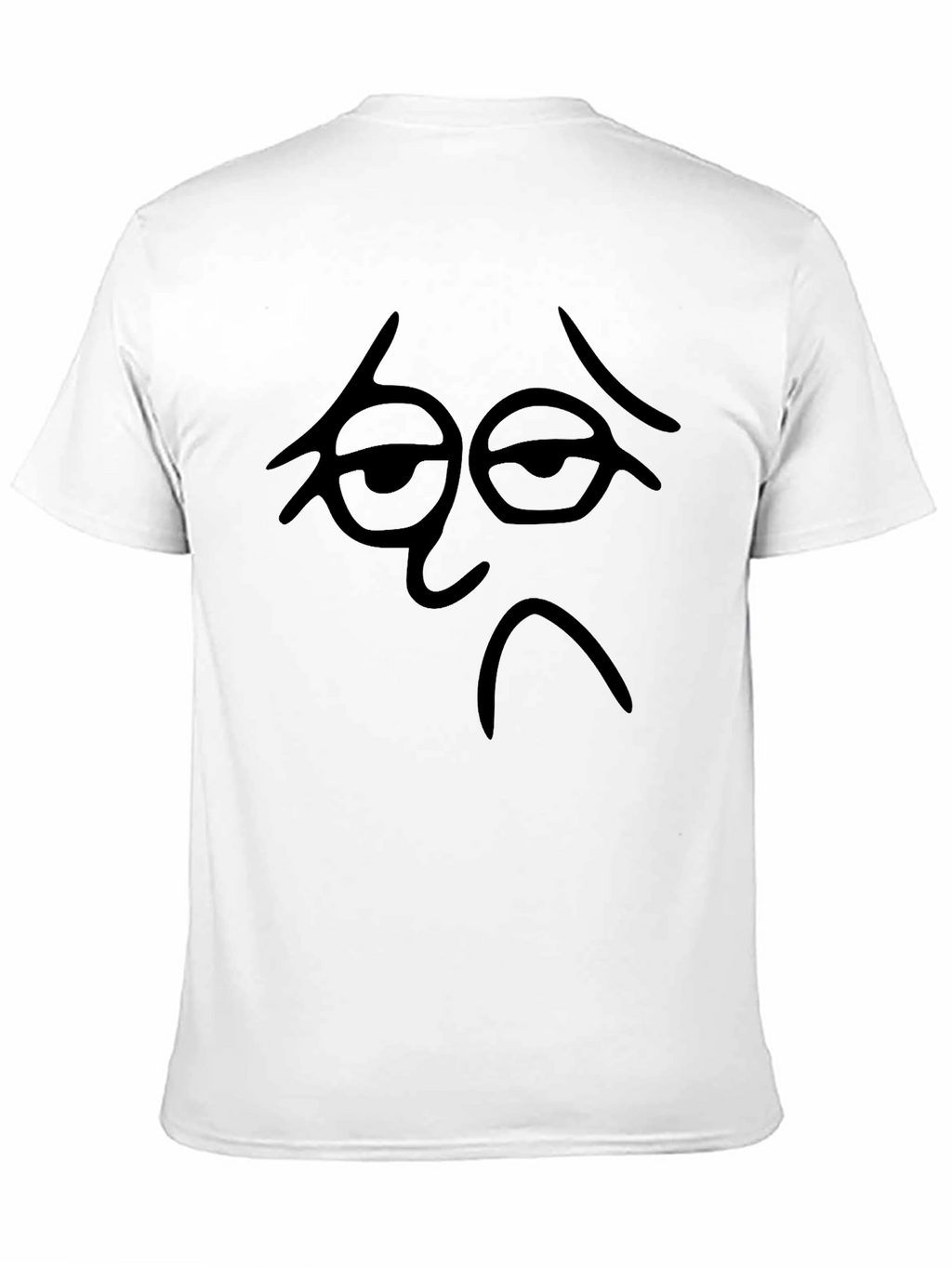 Sad Face Graphic Black T-Shirt - Casual Tee