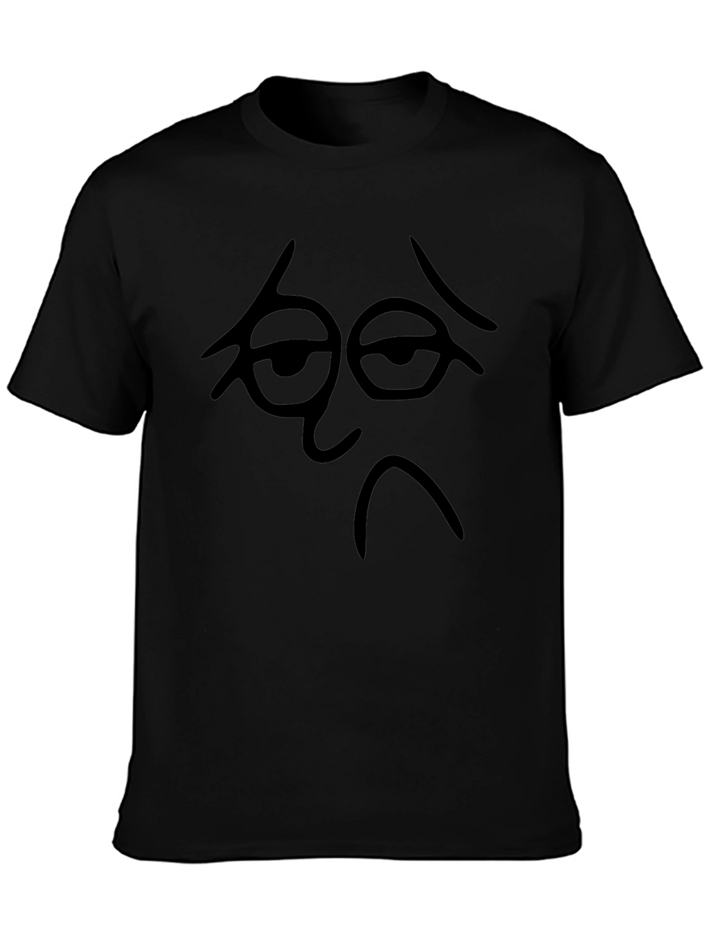 Sad Face Graphic Black T-Shirt - Casual Tee