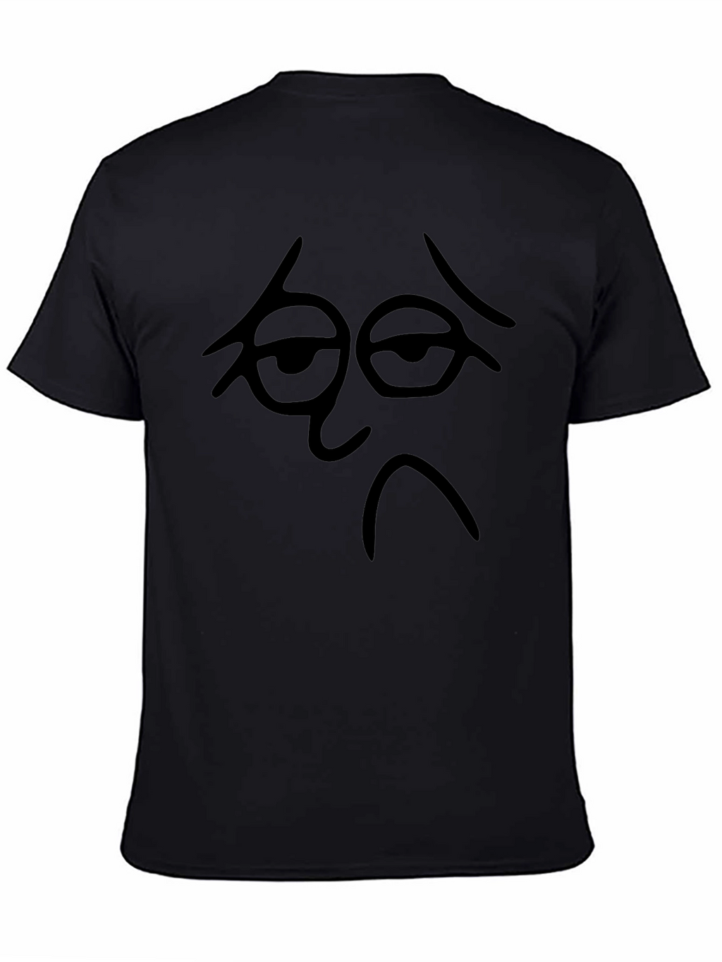 Sad Face Graphic Black T-Shirt - Casual Tee
