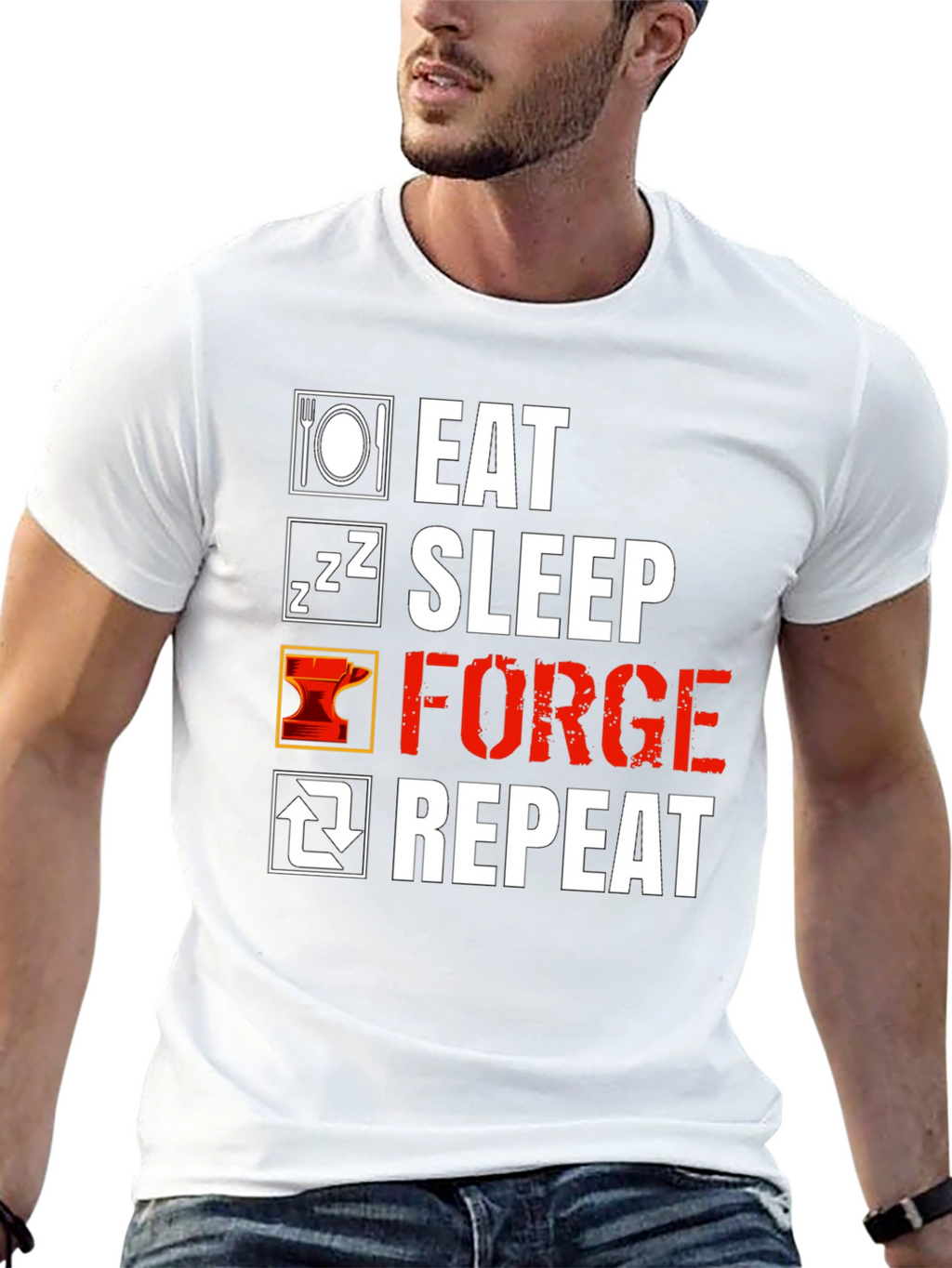Eat Sleep Forge Repeat Black T-Shirt