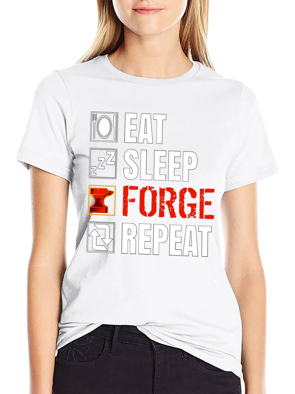 Eat Sleep Forge Repeat Black T-Shirt