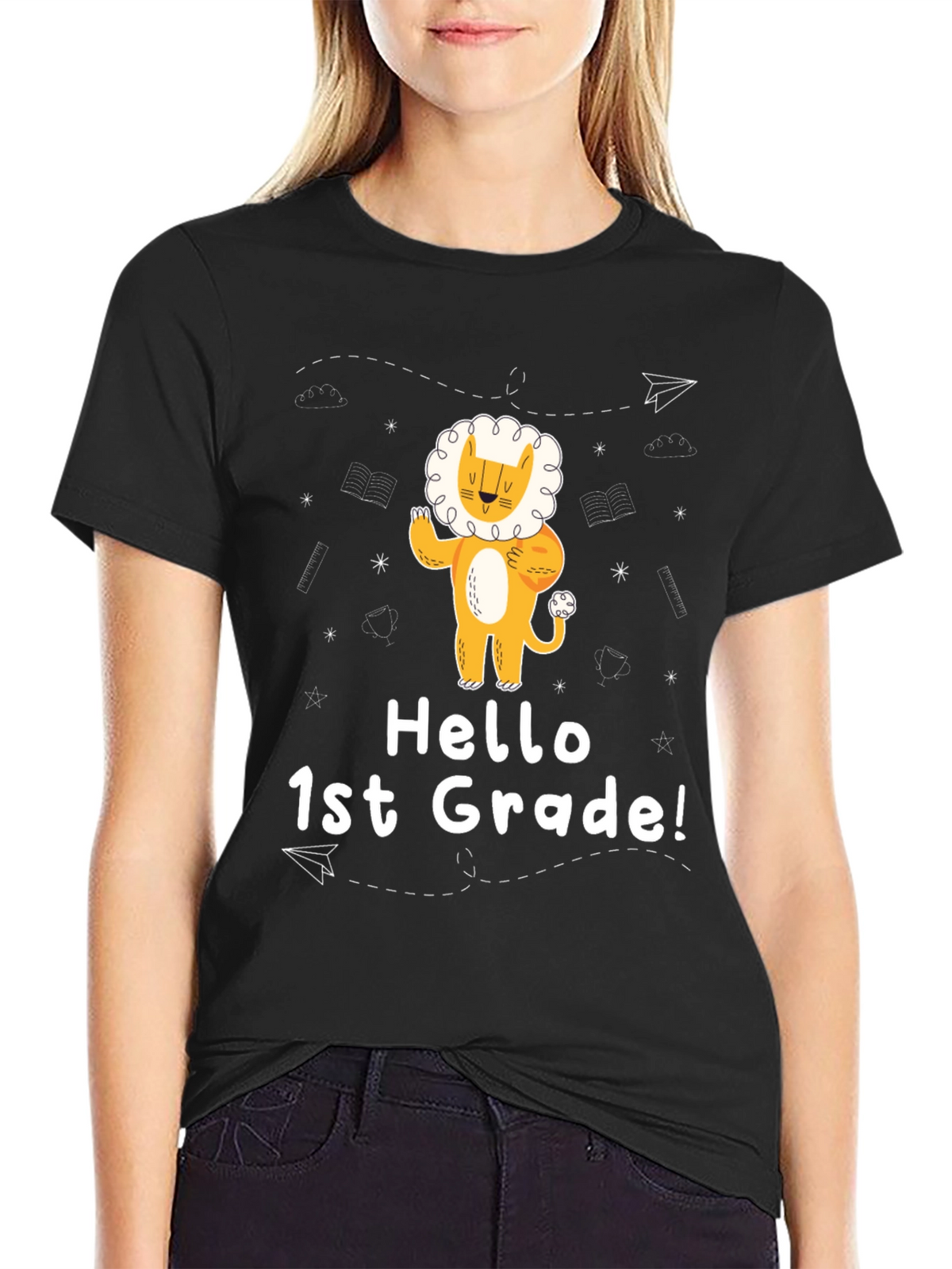 Hello 1st Grade Lion Graphic Tee