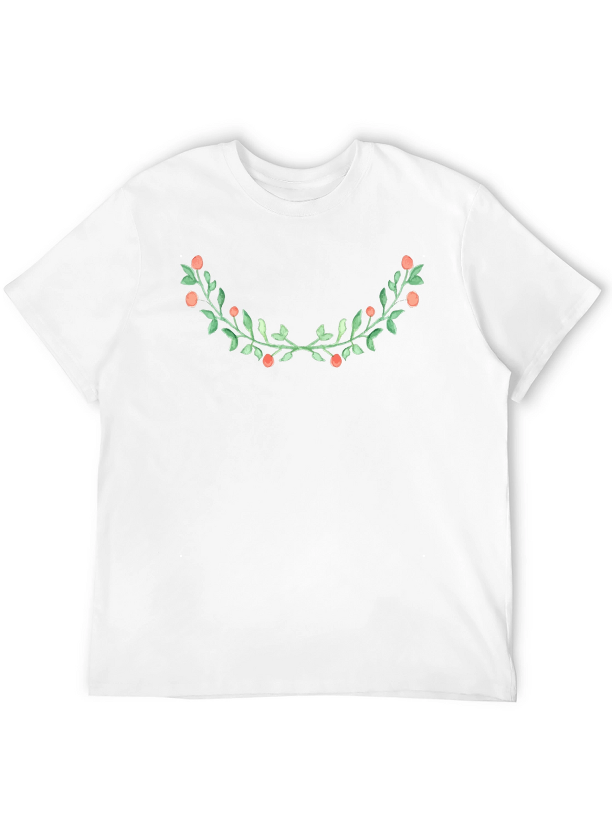 Floral Wreath Graphic Black Tee