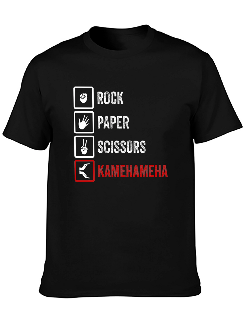 Rock Paper Scissors Kamehameha Funny T-Shirt