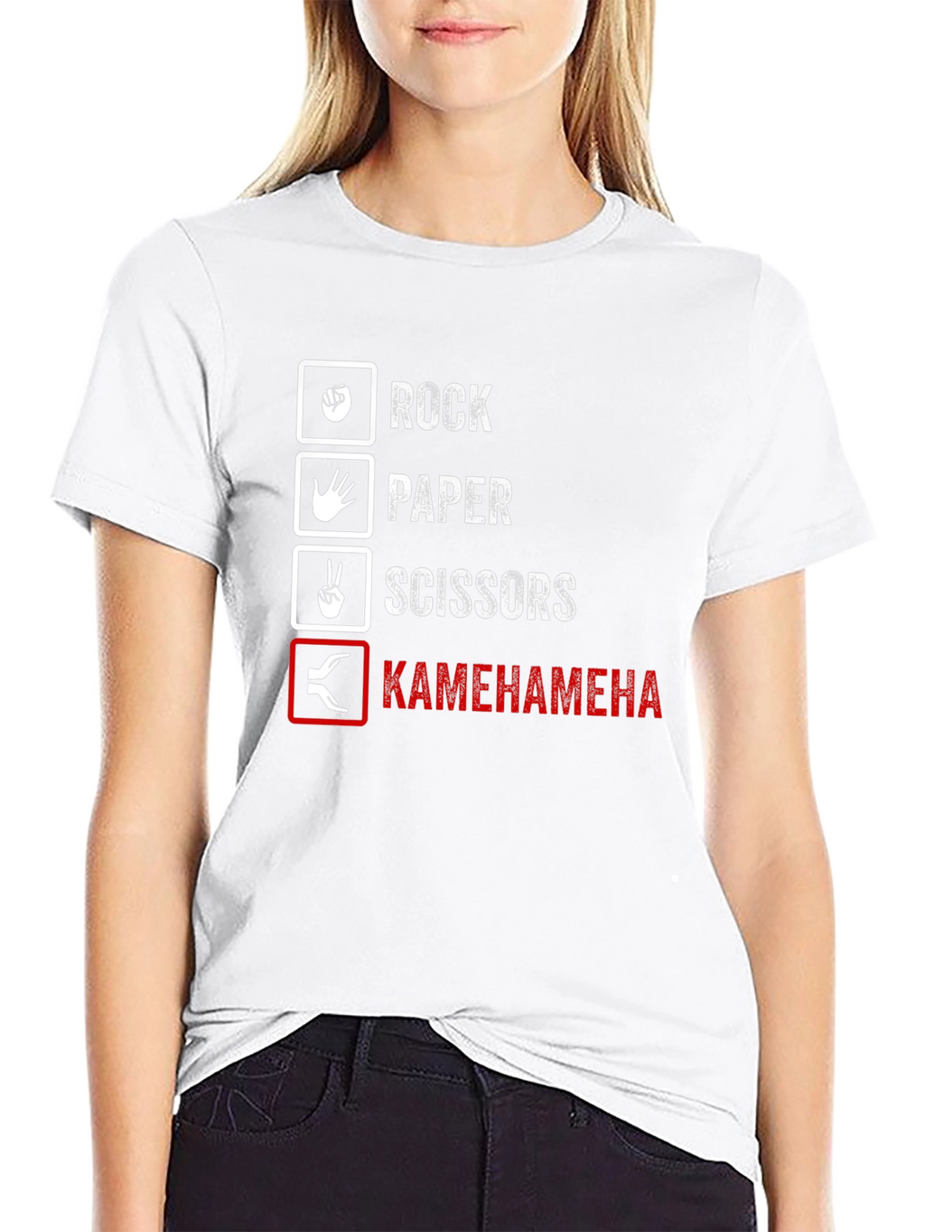 Rock Paper Scissors Kamehameha Funny T-Shirt