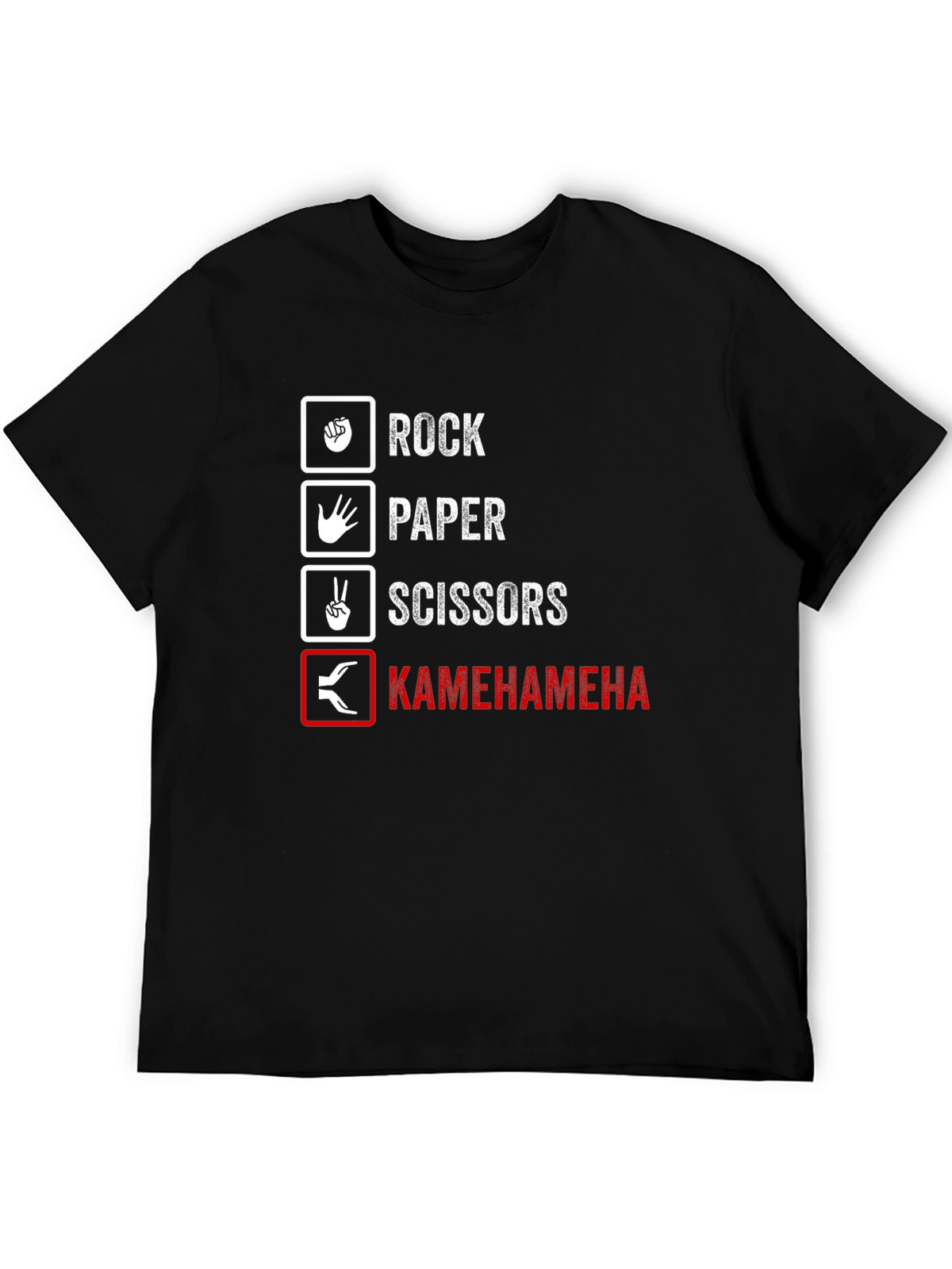 Rock Paper Scissors Kamehameha Funny T-Shirt