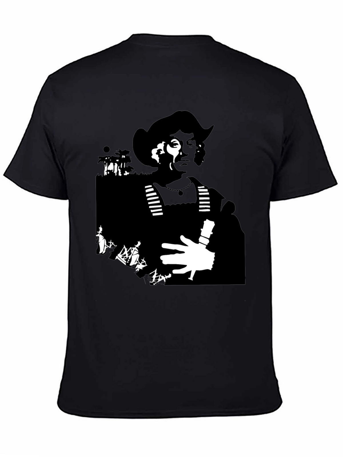 Silhouette Graphic Tee - Black Cotton Blend