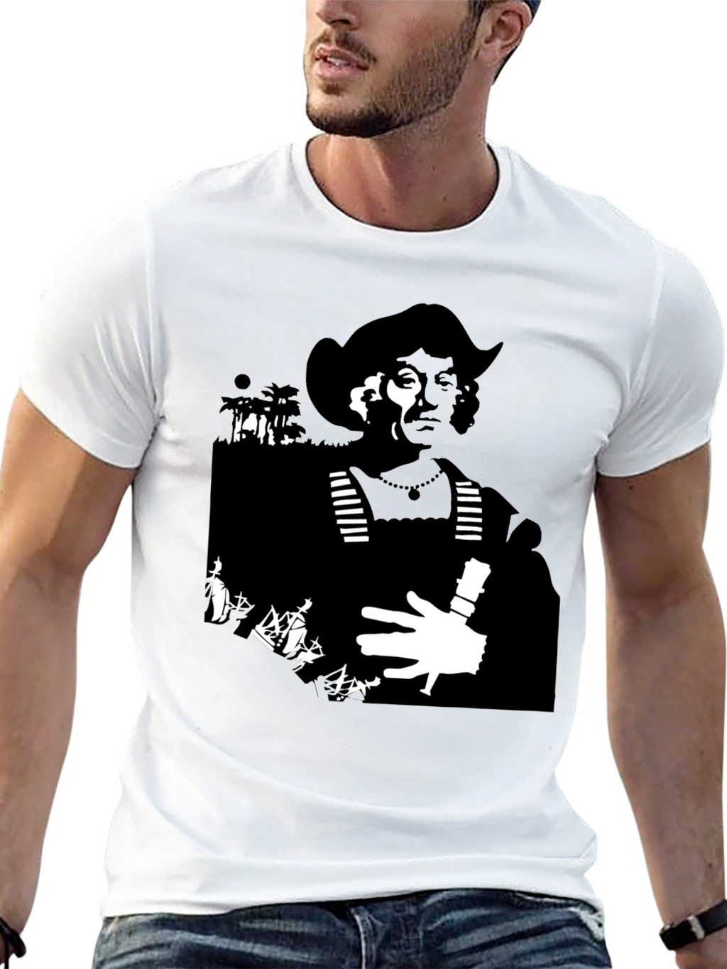 Silhouette Graphic Tee - Black Cotton Blend