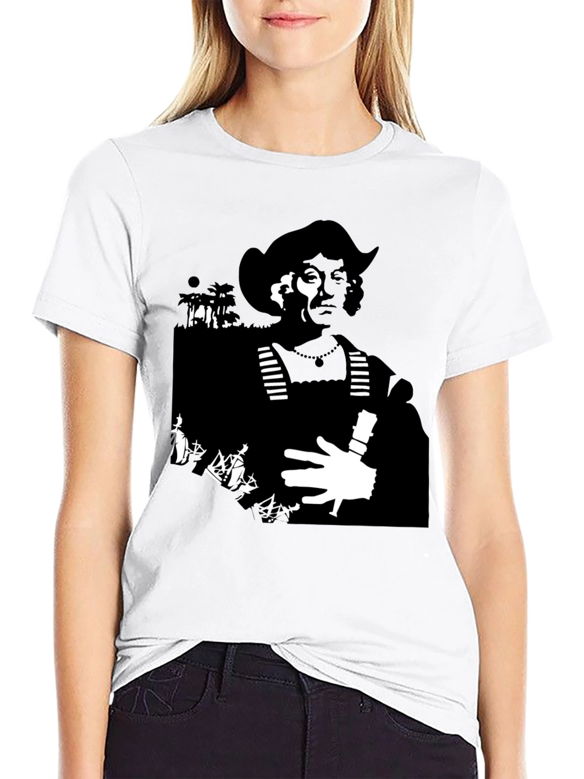 Silhouette Graphic Tee - Black Cotton Blend