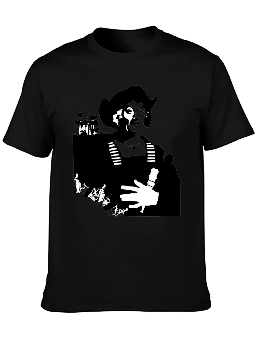 Silhouette Graphic Tee - Black Cotton Blend