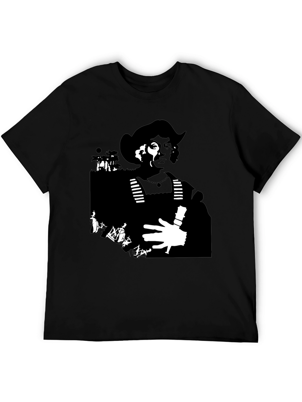 Silhouette Graphic Tee - Black Cotton Blend