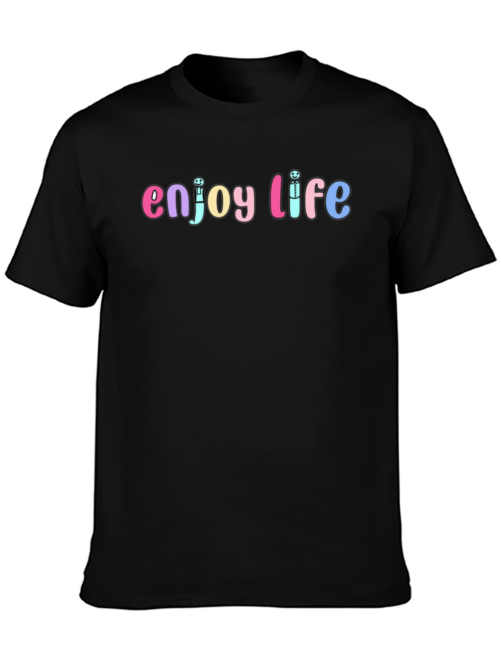 Enjoy Life Graphic Tee - Unisex Black Cotton T-Shirt