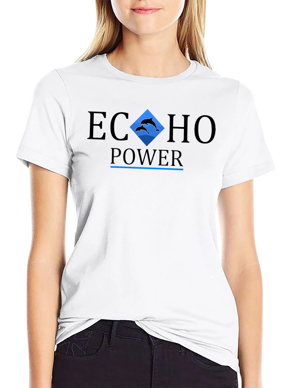 Echo Power Graphic Print Black T-Shirt