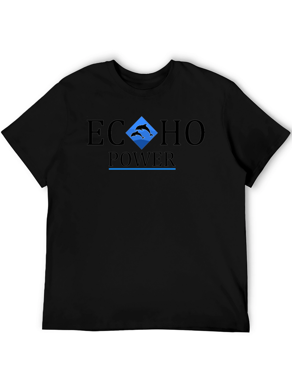 Echo Power Graphic Print Black T-Shirt