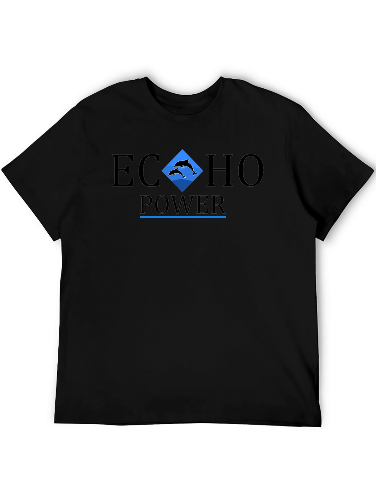 Echo Power Graphic Print Black T-Shirt