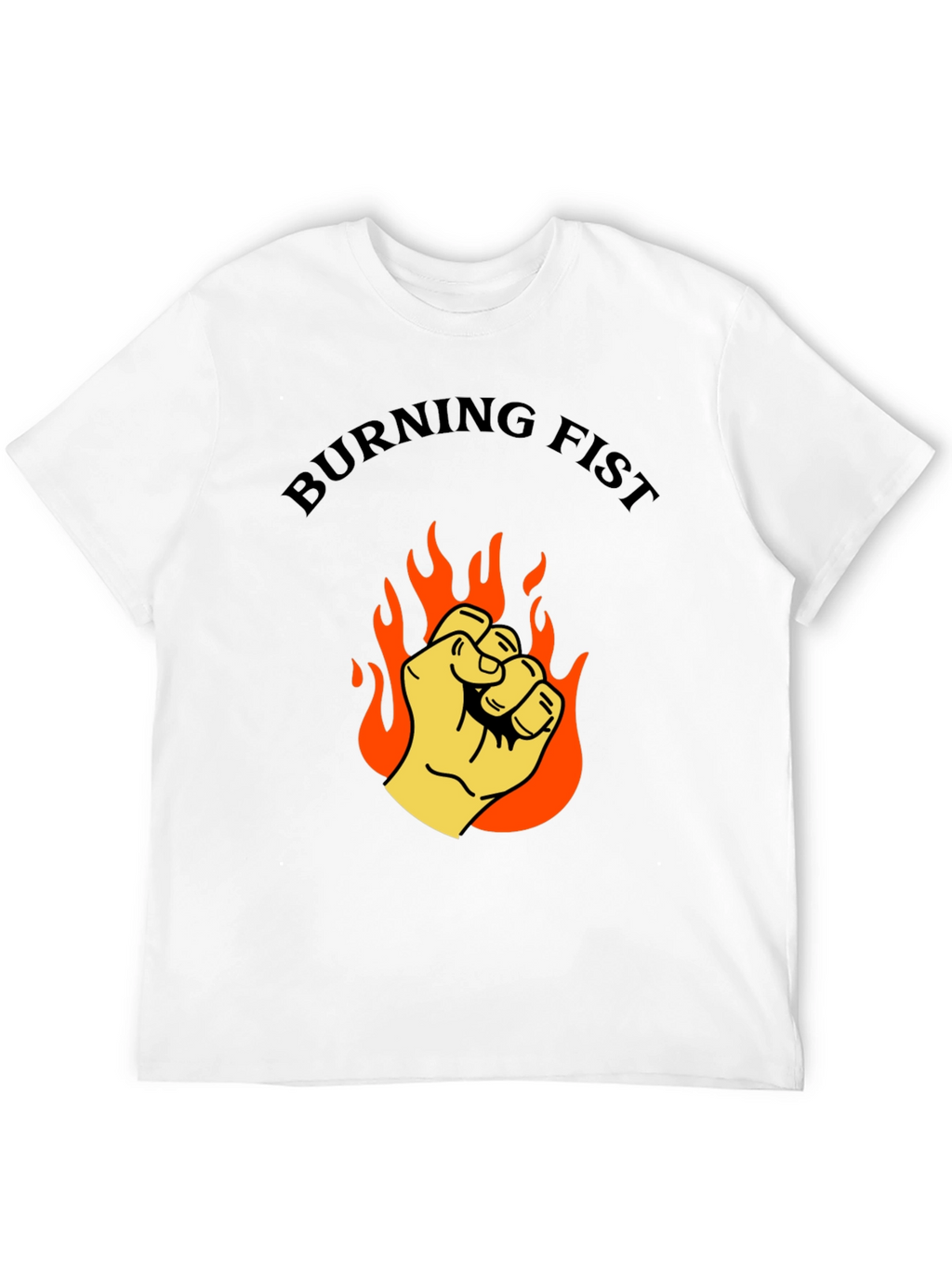 Burning Fist Graphic T-Shirt - Bold Statement Tee