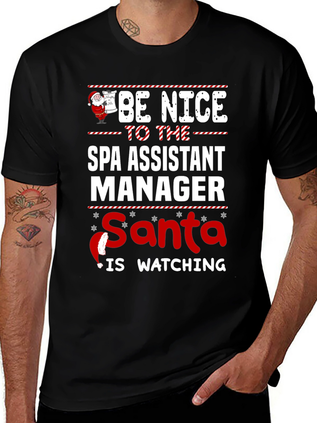 Funny Santa Spa Assistant Manager Christmas T-Shirt