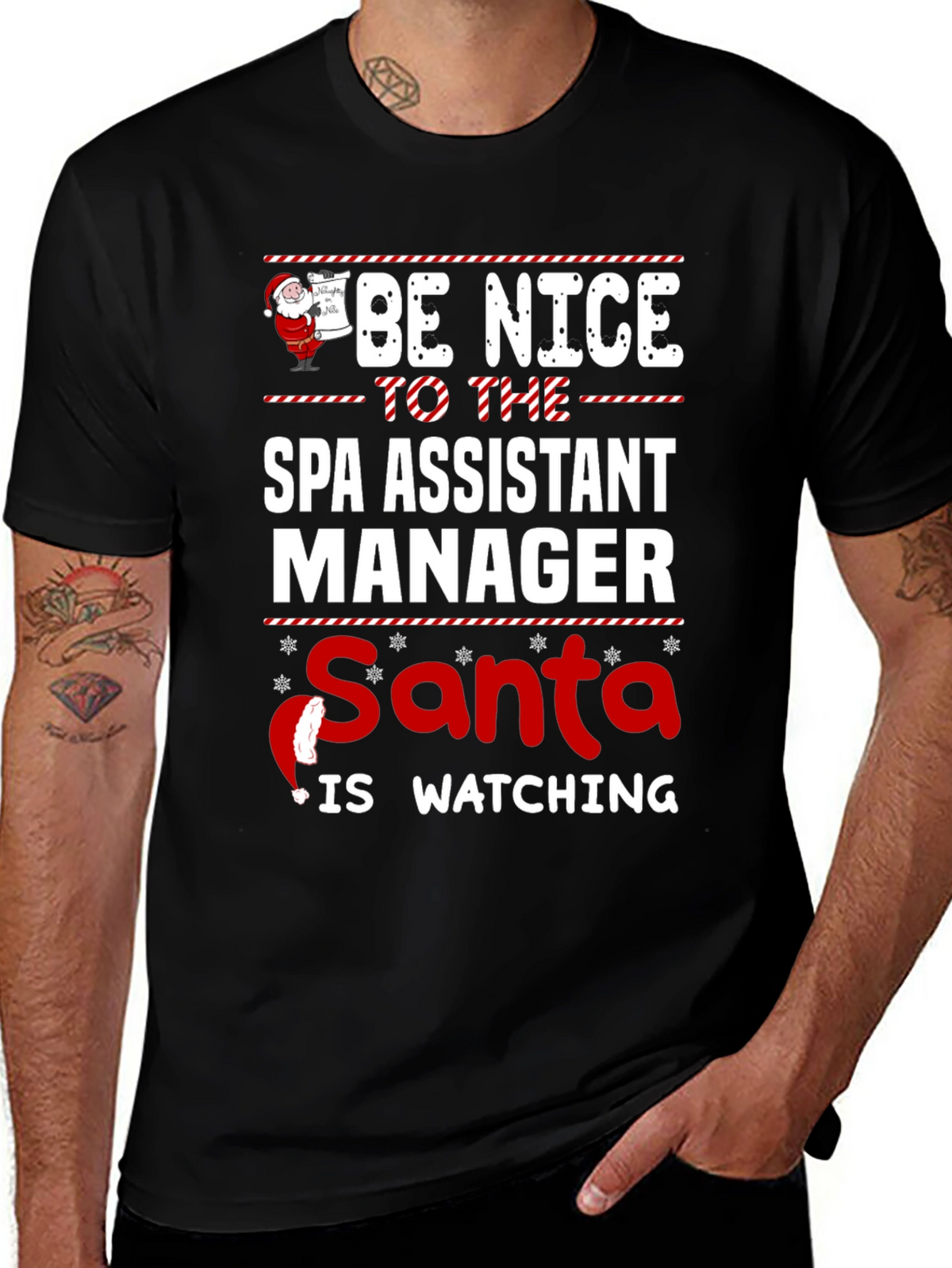 Funny Santa Spa Assistant Manager Christmas T-Shirt