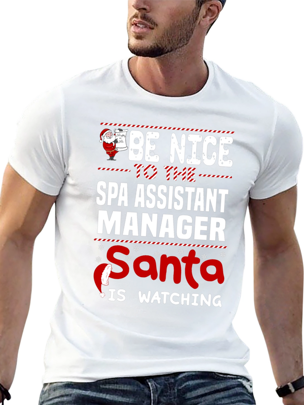 Funny Santa Spa Assistant Manager Christmas T-Shirt