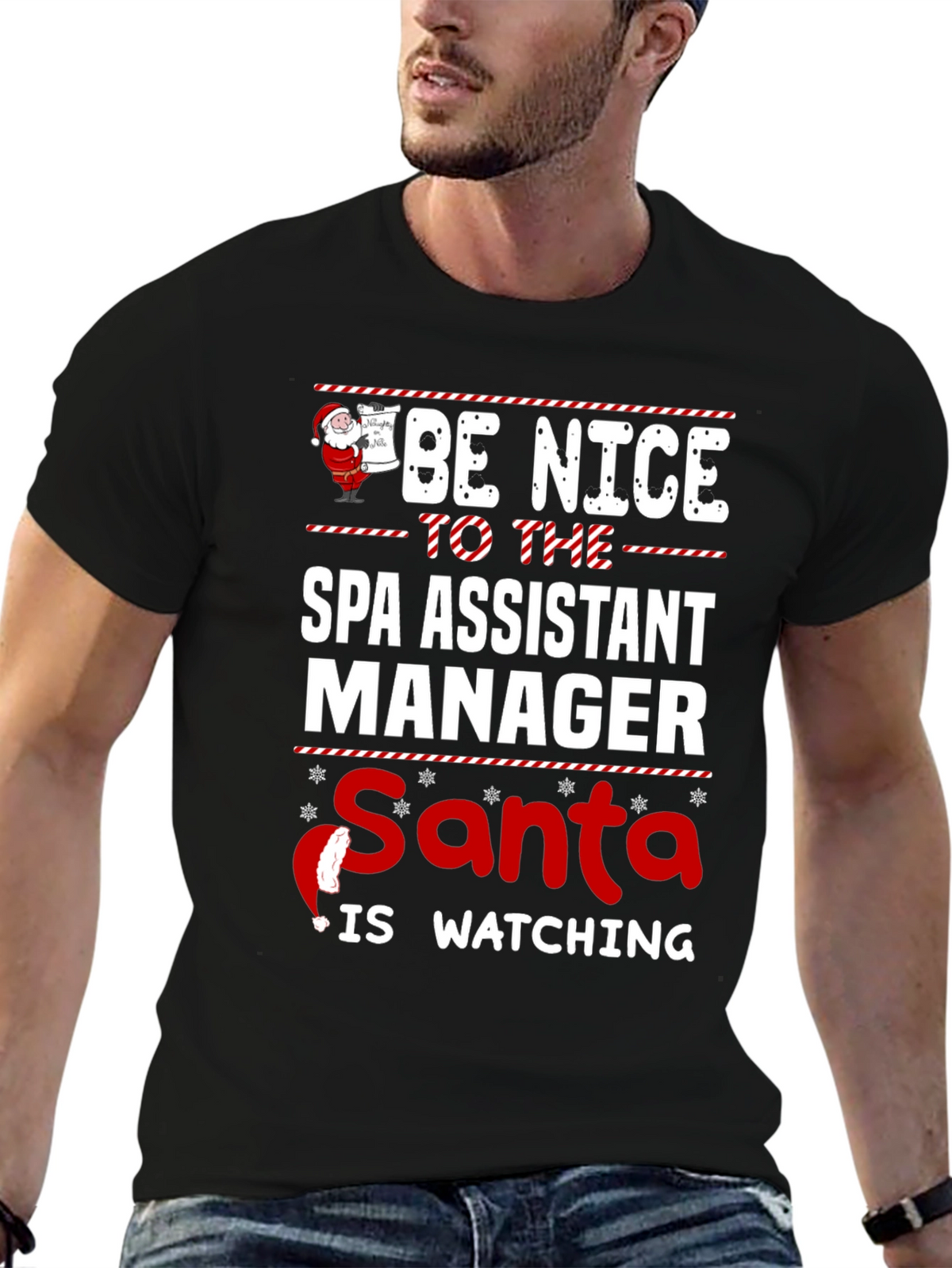 Funny Santa Spa Assistant Manager Christmas T-Shirt