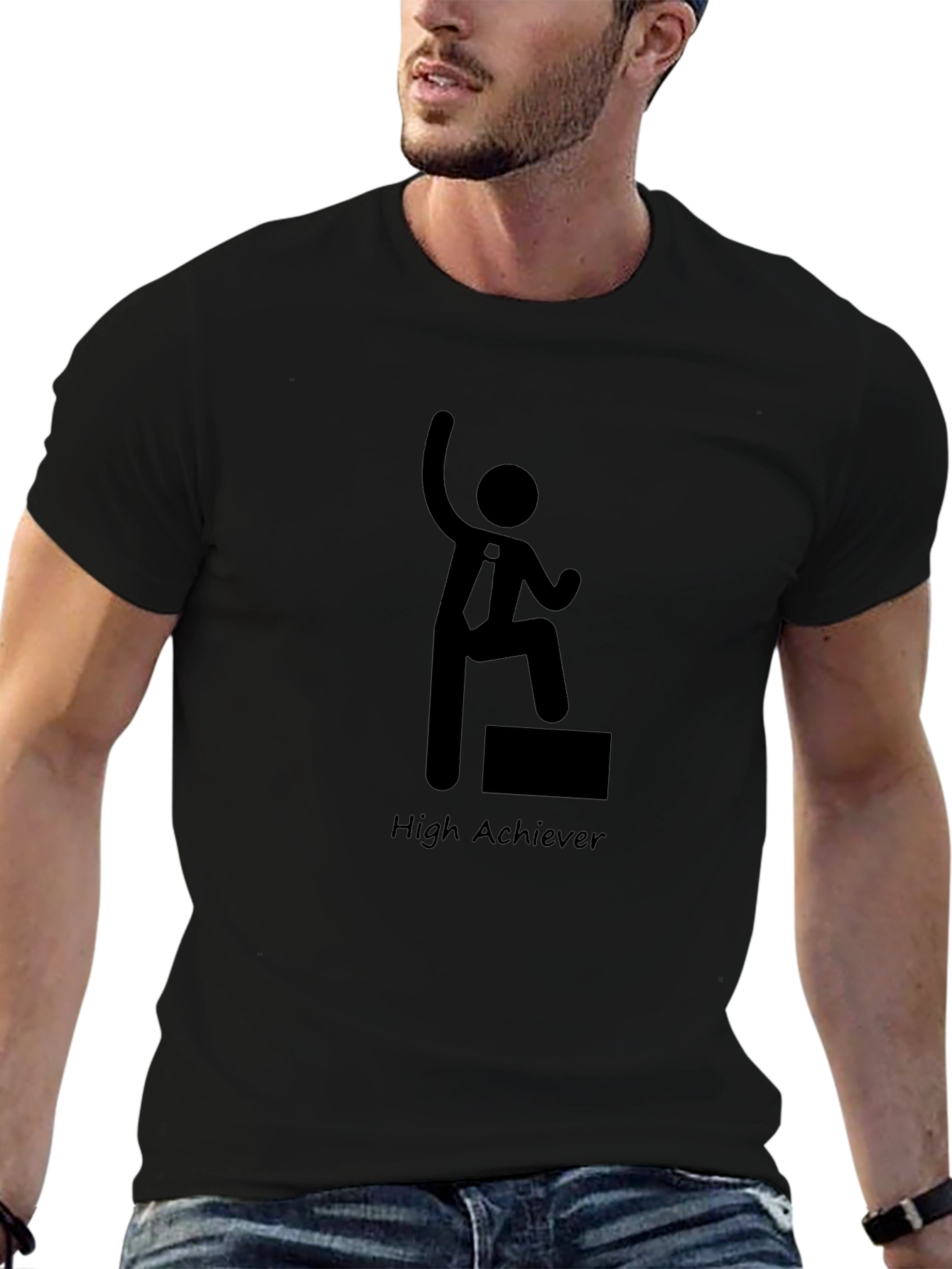 High Achiever Graphic Black T-Shirt