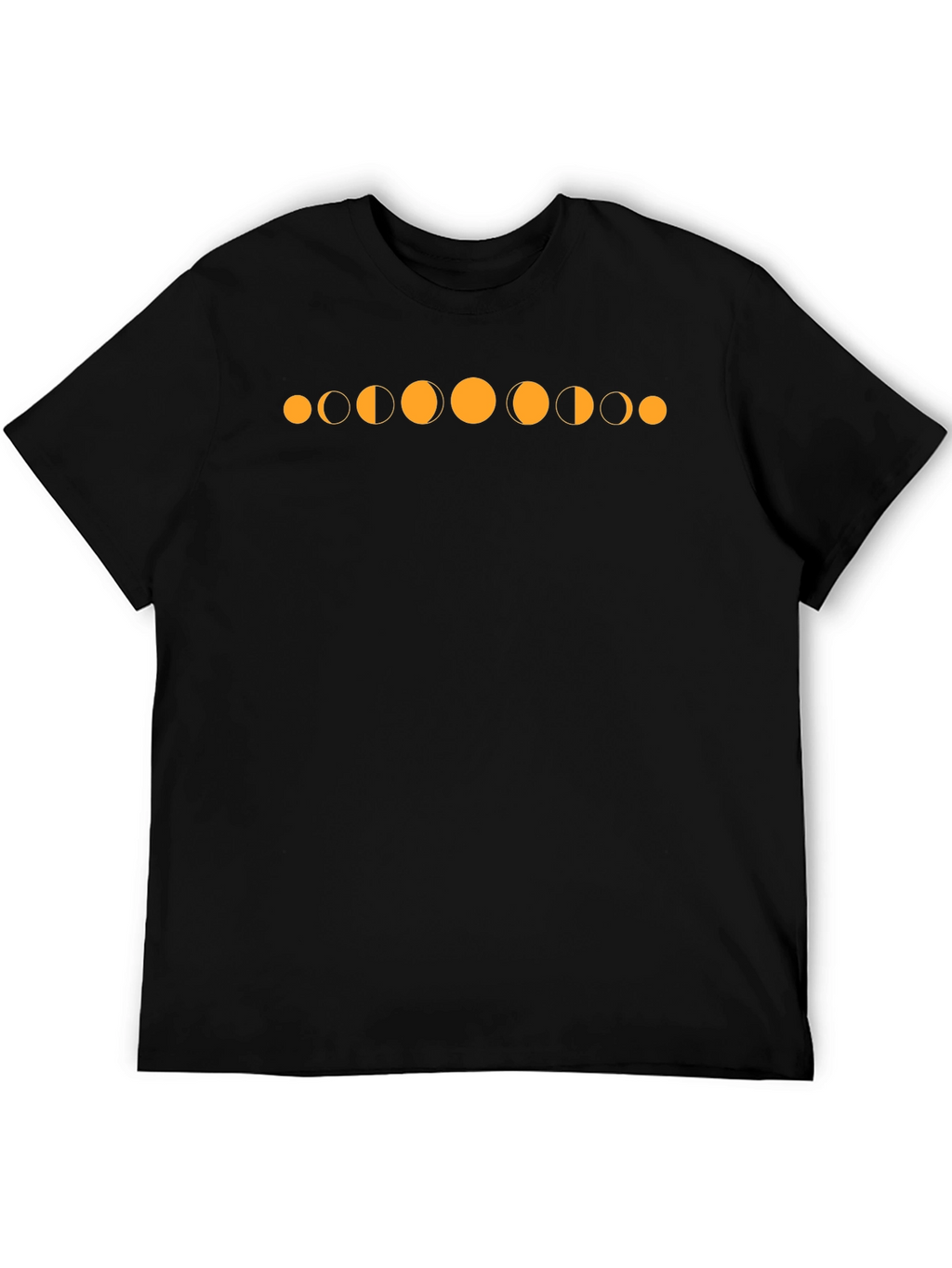 Lunar Phase Graphic Tee - Black Cotton T-Shirt