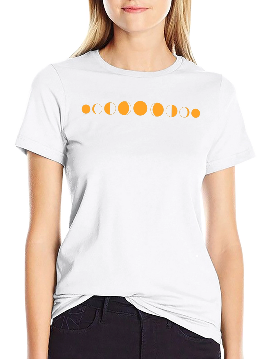 Lunar Phase Graphic Tee - Black Cotton T-Shirt