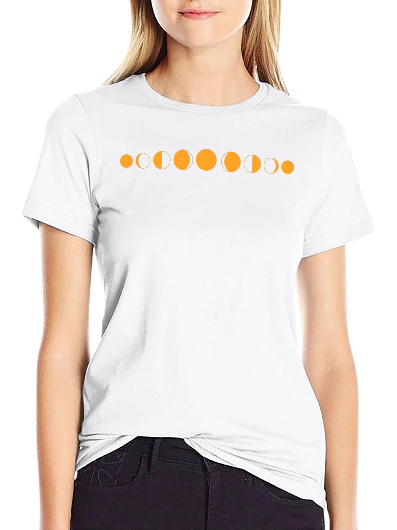 Lunar Phase Graphic Tee - Black Cotton T-Shirt