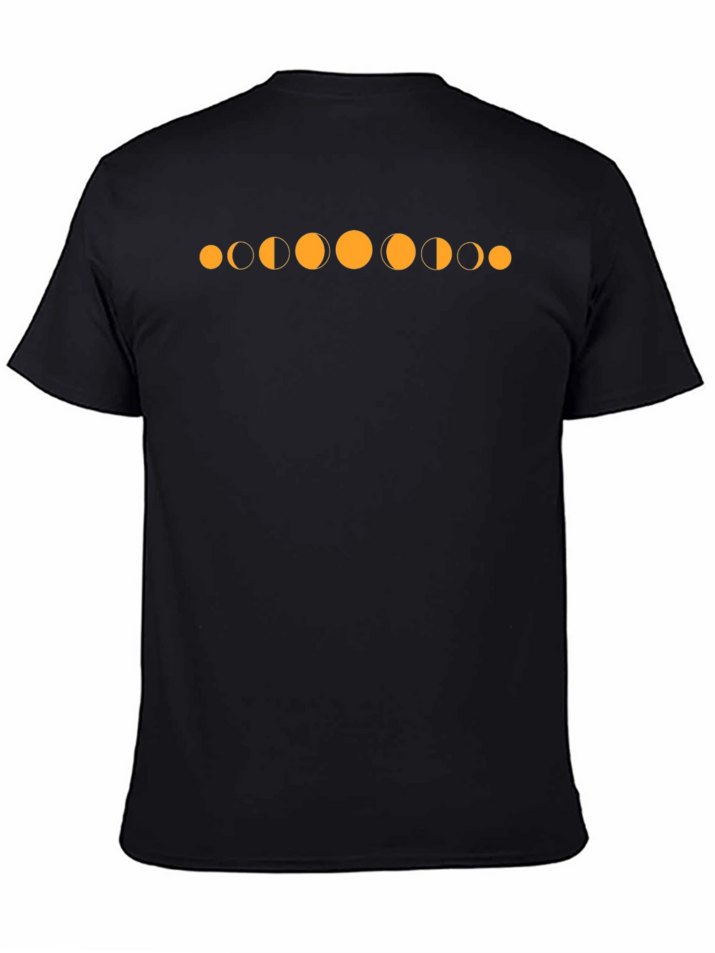 Lunar Phase Graphic Tee - Black Cotton T-Shirt