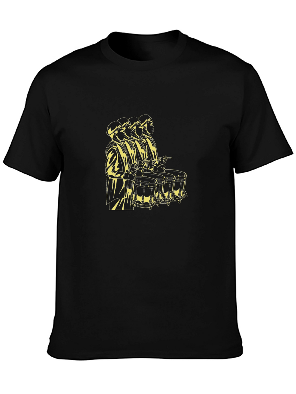 Black T-Shirt with Drummer Graphic