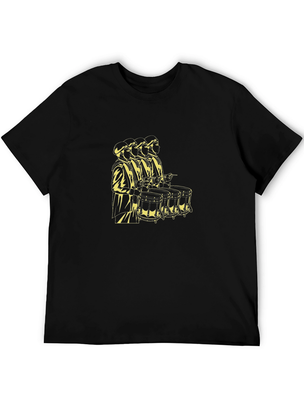 Black T-Shirt with Drummer Graphic