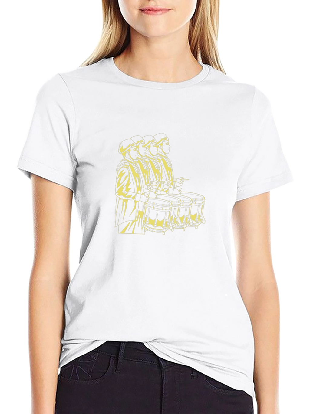 Black T-Shirt with Drummer Graphic