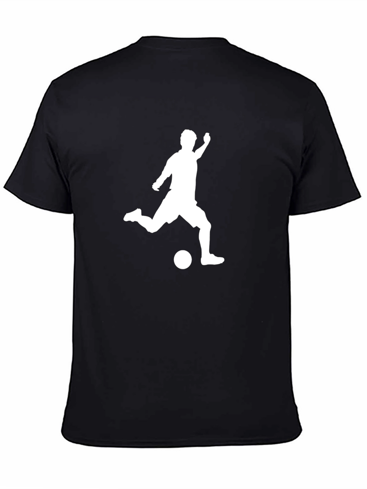 Soccer Player Kick T-Shirt - Black Cotton Tee