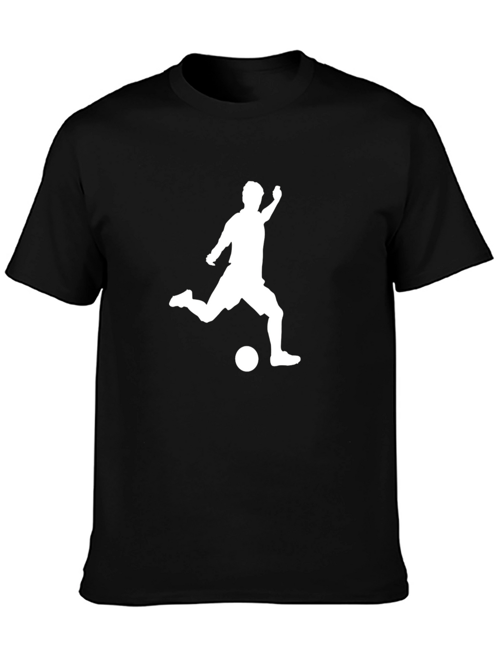 Soccer Player Kick T-Shirt - Black Cotton Tee