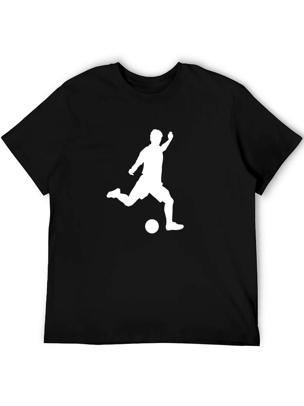 Soccer Player Kick T-Shirt - Black Cotton Tee
