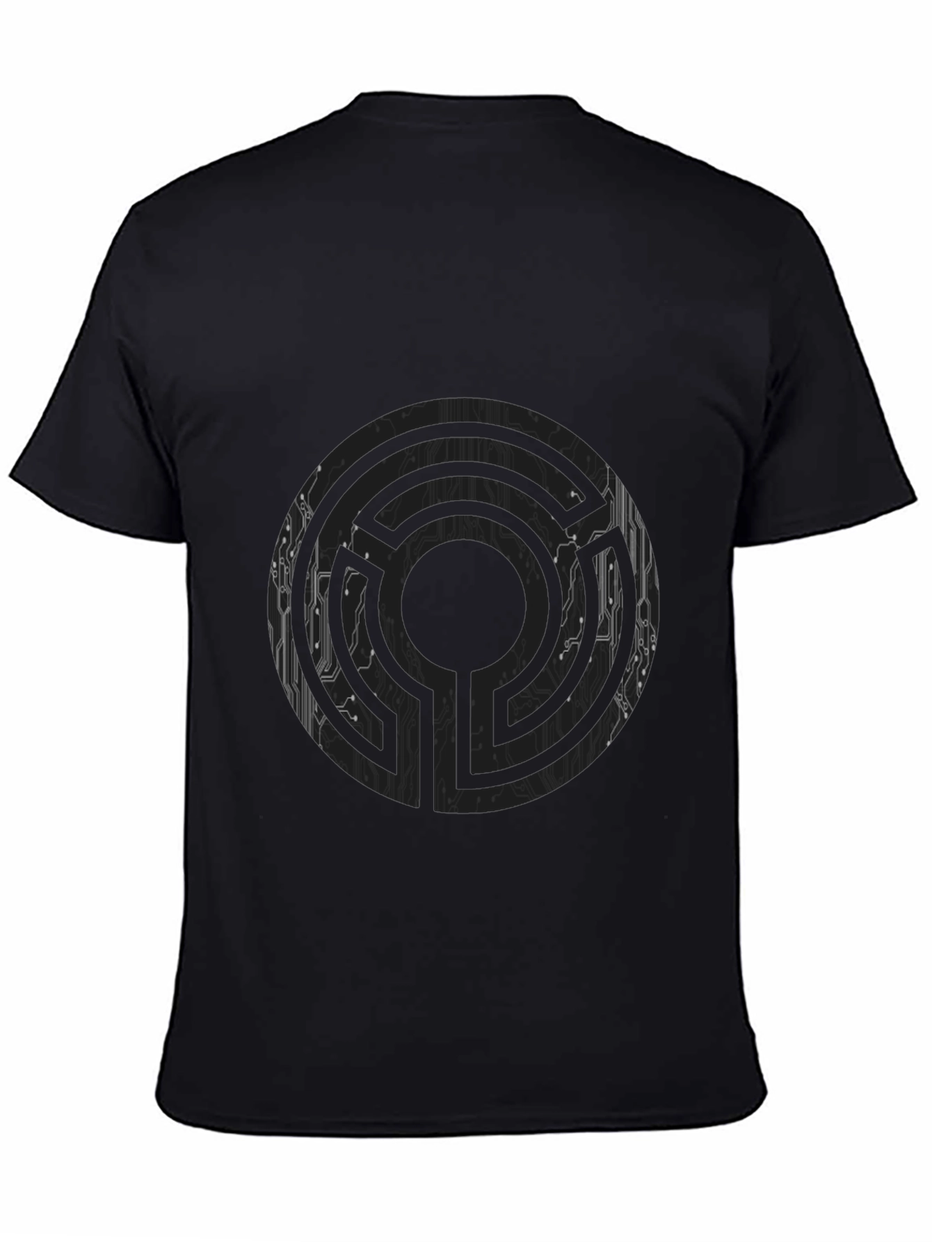 Abstract Maze Graphic Tee - Mens Black T-Shirt