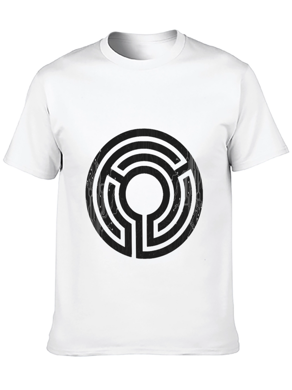 Abstract Maze Graphic Tee - Mens Black T-Shirt
