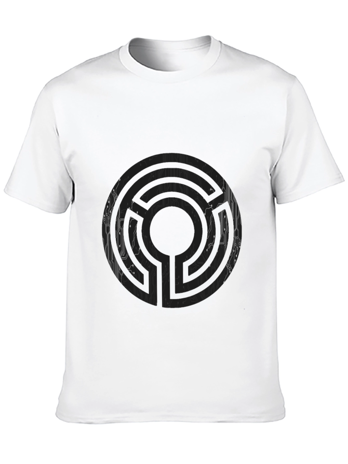 Abstract Maze Graphic Tee - Mens Black T-Shirt