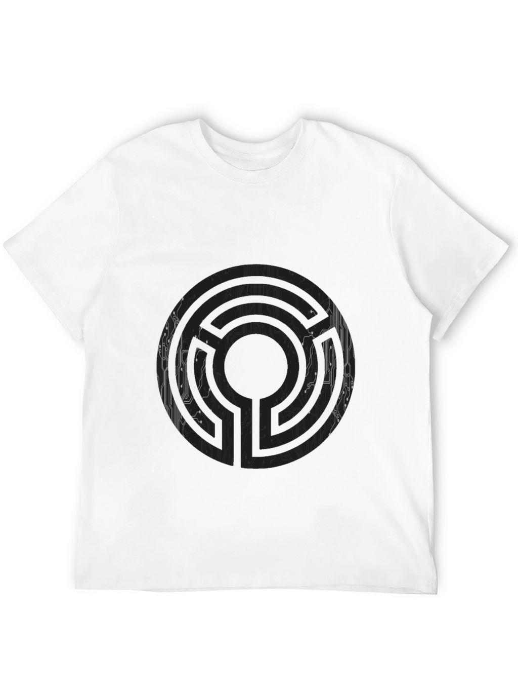 Abstract Maze Graphic Tee - Mens Black T-Shirt