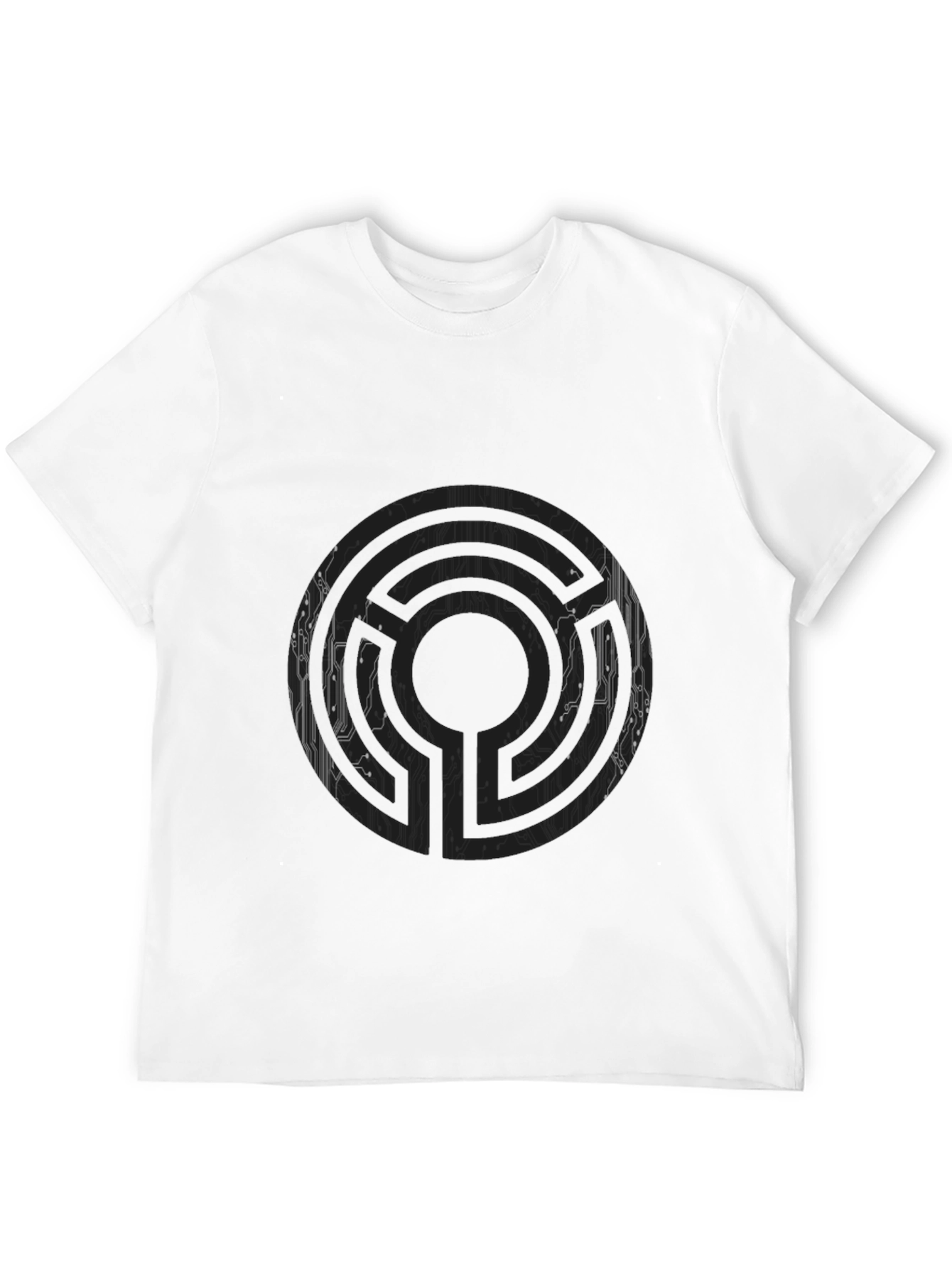 Abstract Maze Graphic Tee - Mens Black T-Shirt