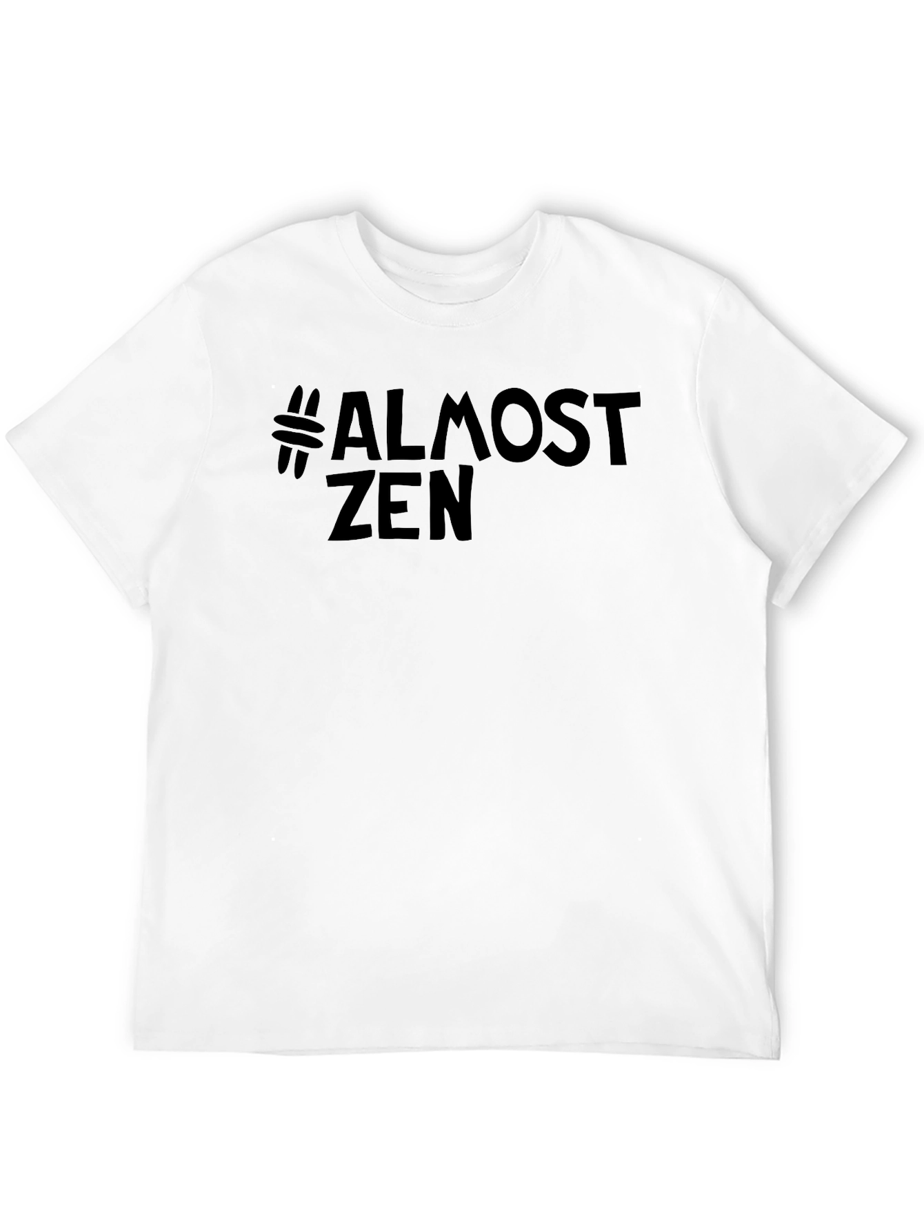 #Almost Zen Black Graphic T-Shirt