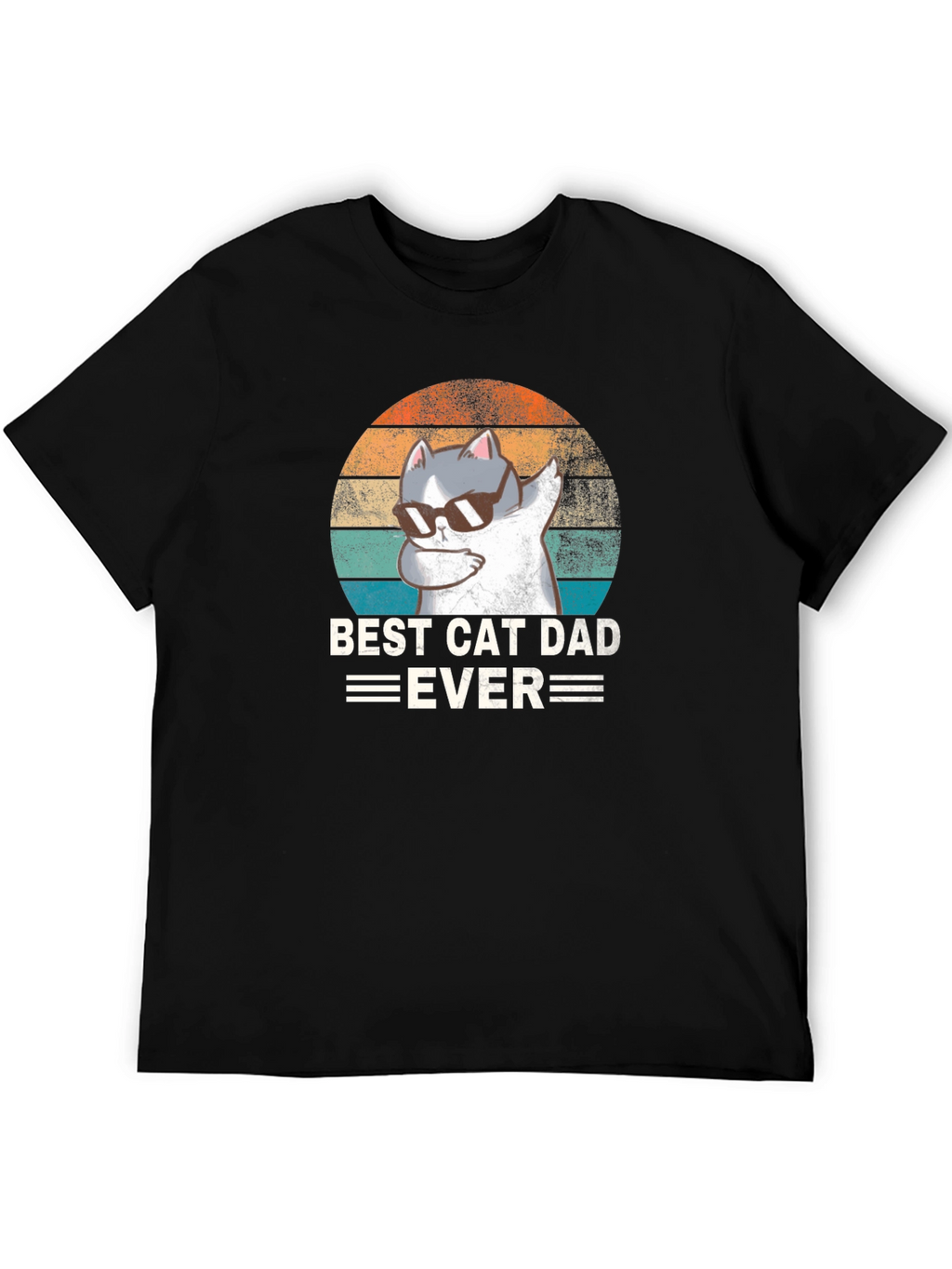 Best Cat Dad Ever Black T-Shirt