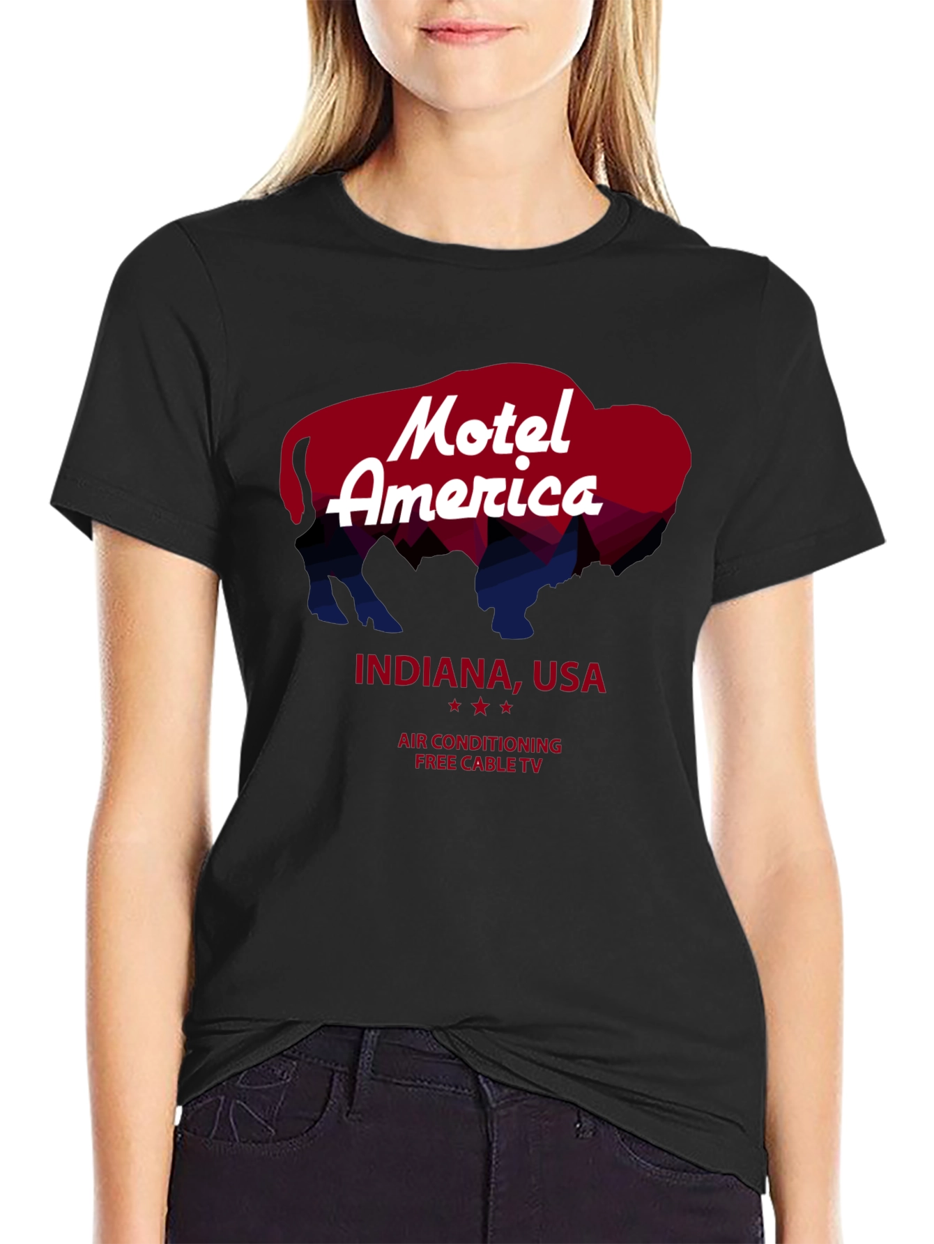 Motel America Indiana Tee - Retro Buffalo Graphic