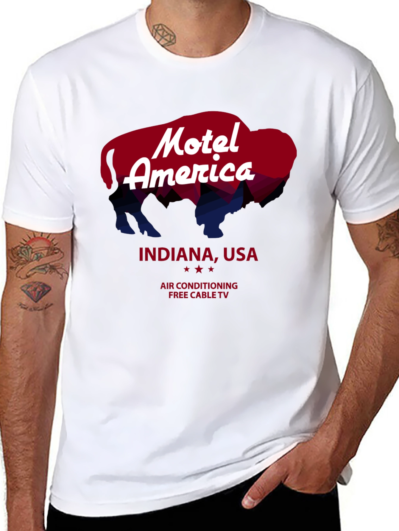 Motel America Indiana Tee - Retro Buffalo Graphic