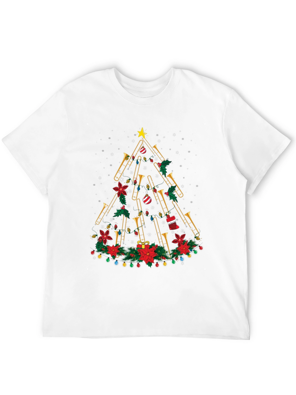 Trombone Christmas Tree Graphic Tee