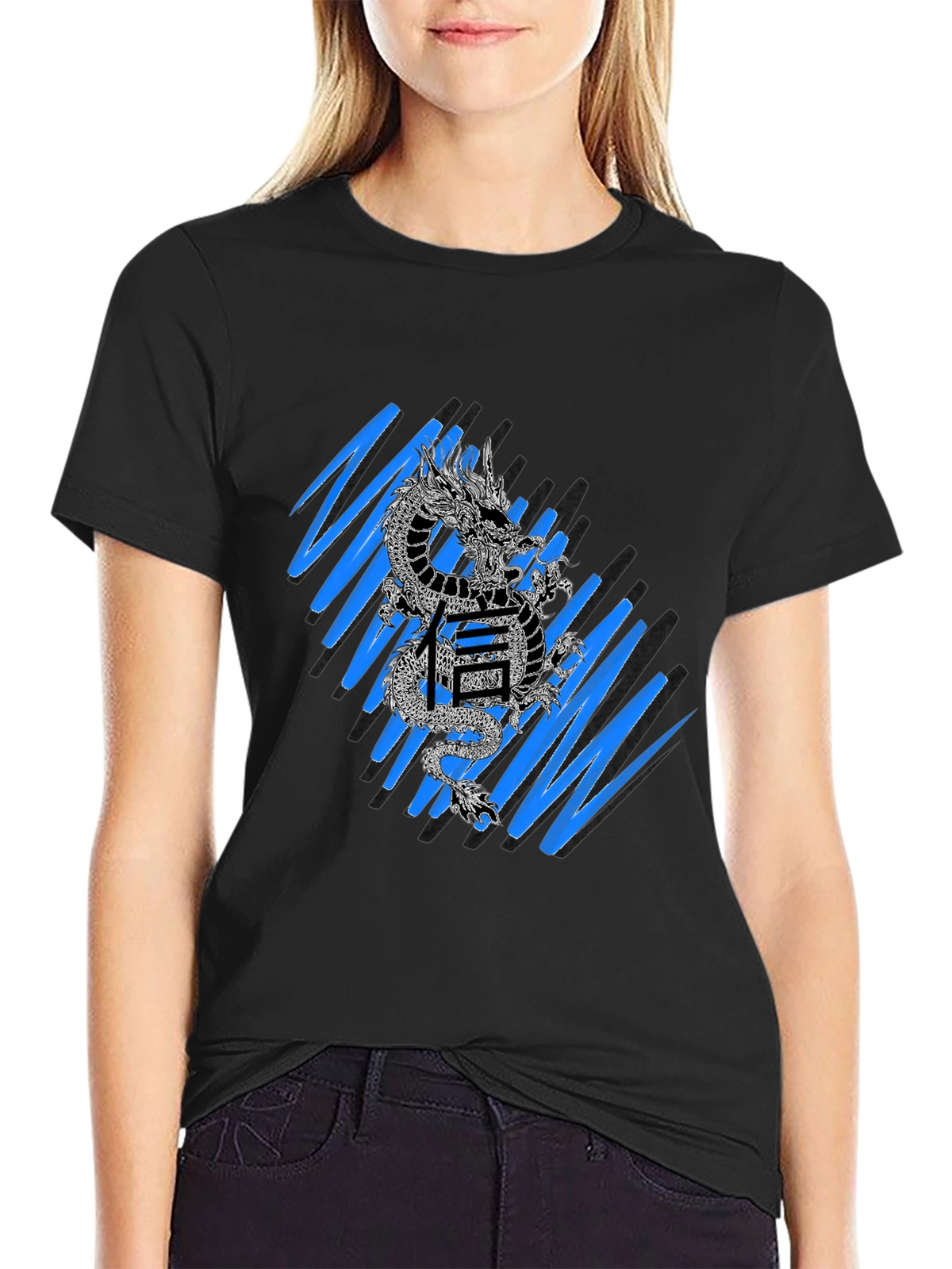 Dragon & Kanji Graphic Tee - Streetwear Style