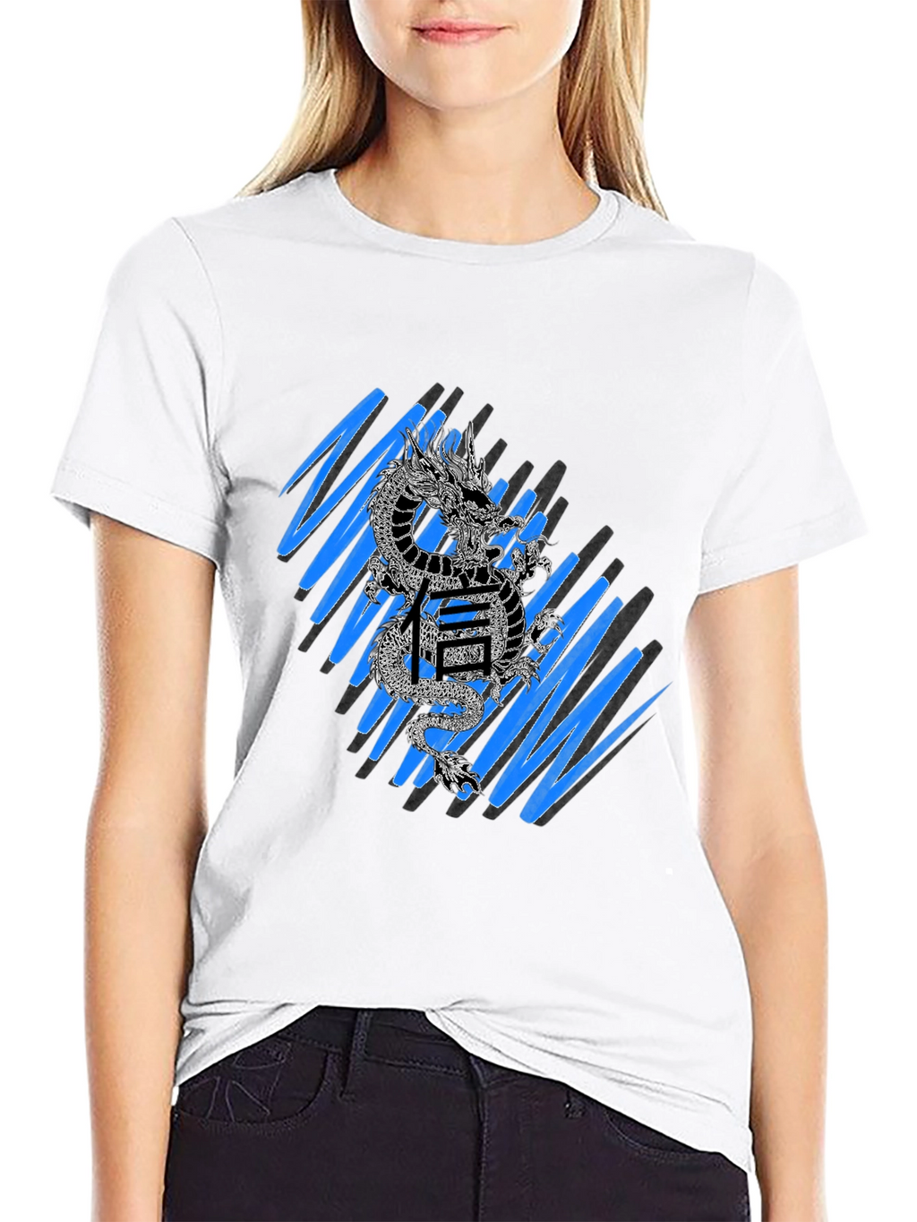 Dragon & Kanji Graphic Tee - Streetwear Style