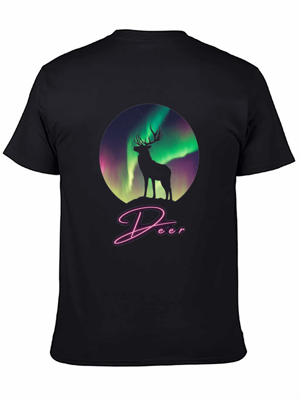 Aurora Deer Graphic Tee - Black