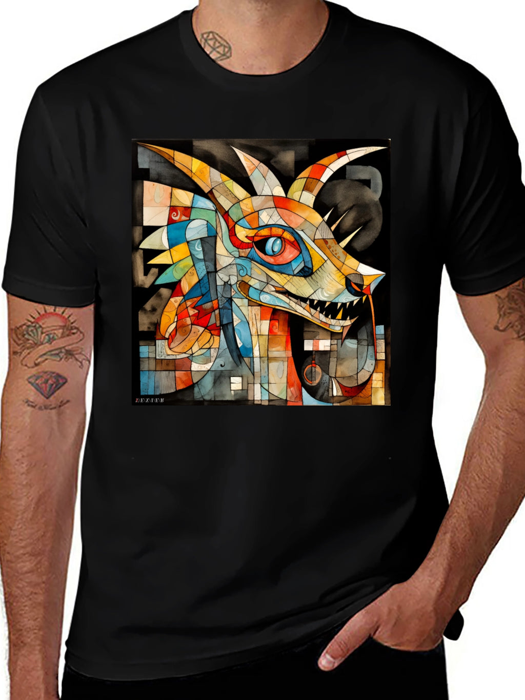 Abstract Dragon Graphic Tee